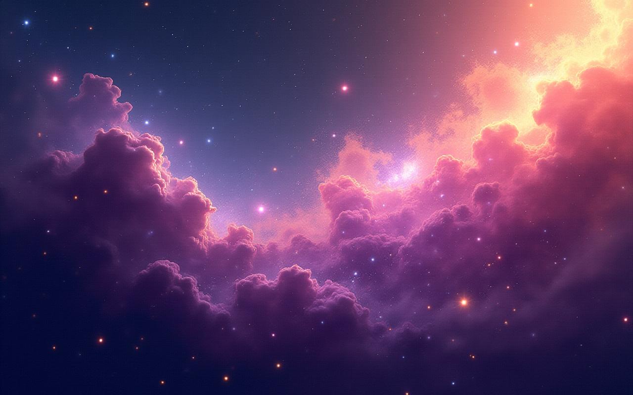 Swirling galaxy with vibrant mixing pigments, representing cosmic colors and creativity.